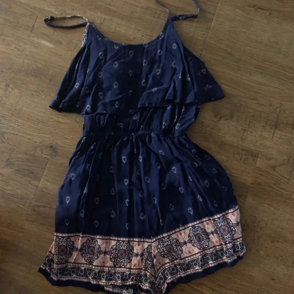Ruffled top romper S papaya
